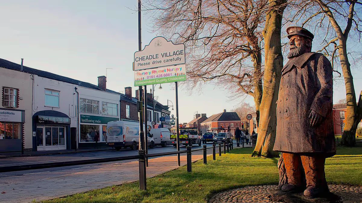 Cheadle village in South Manchester