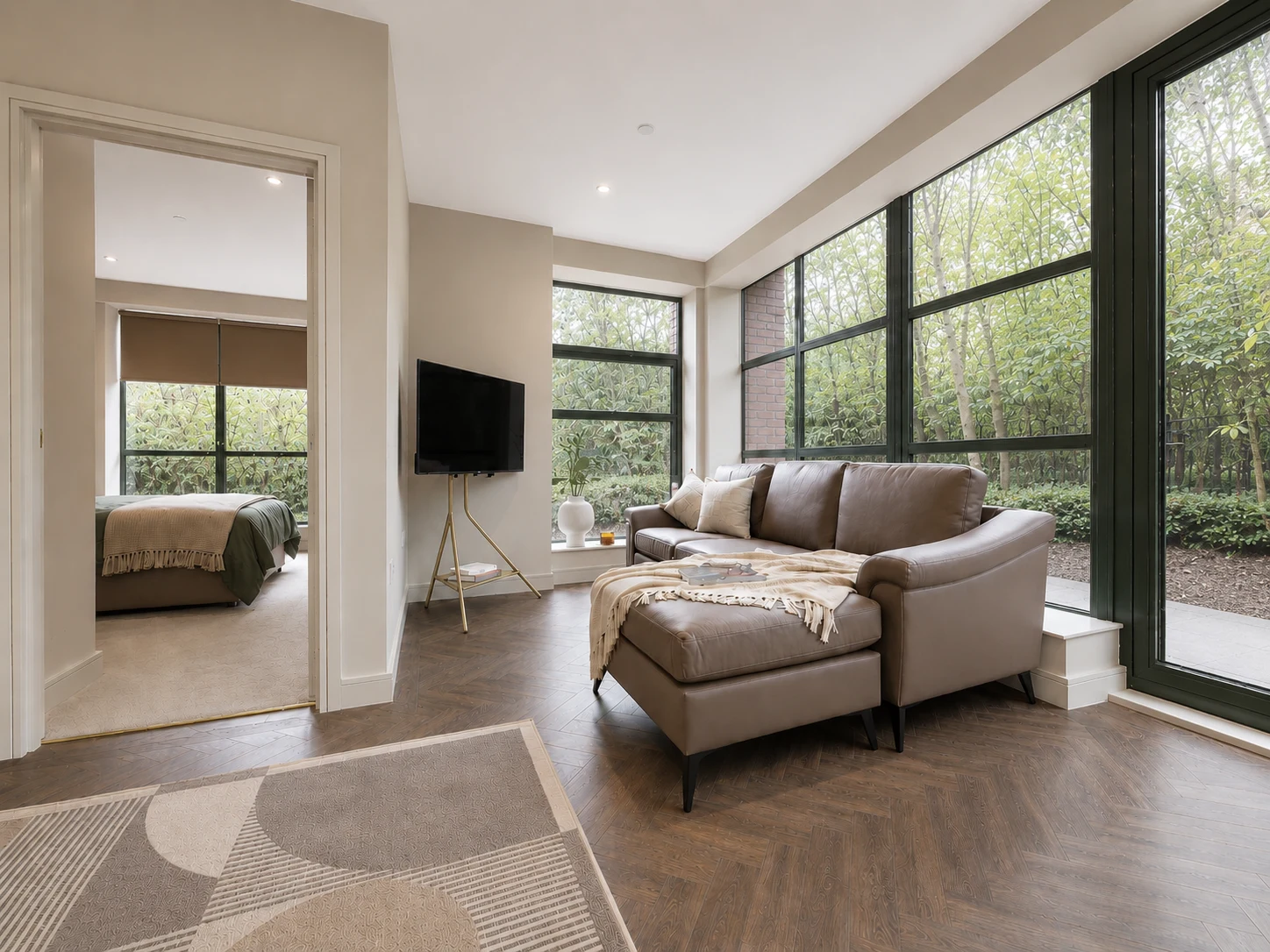 Living room beside the bedroom at Weavers Yard